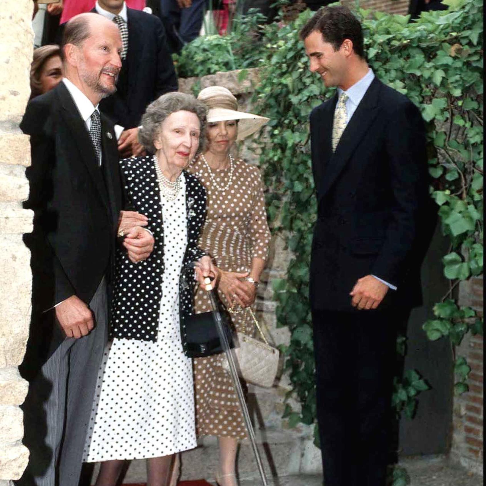 Felipe VI de joven con Simeón II de Bulgaria y su mujer Margarita
