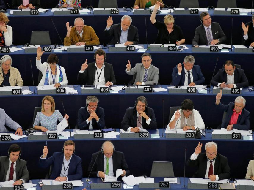 El pleno de la Eurocámara durante una votación