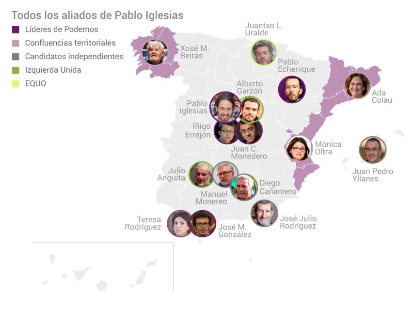 Pablo Iglesias cuenta con numerosos apoyos en estas elecciones.