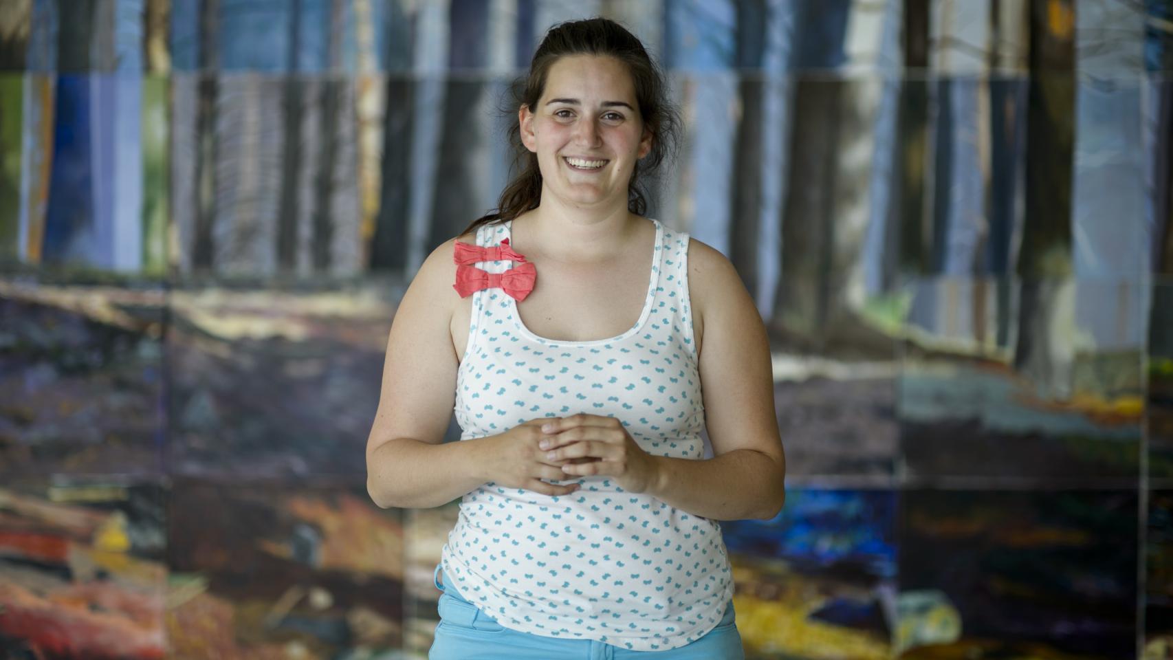 Lorena García en el centro cultural de Tres Cantos.