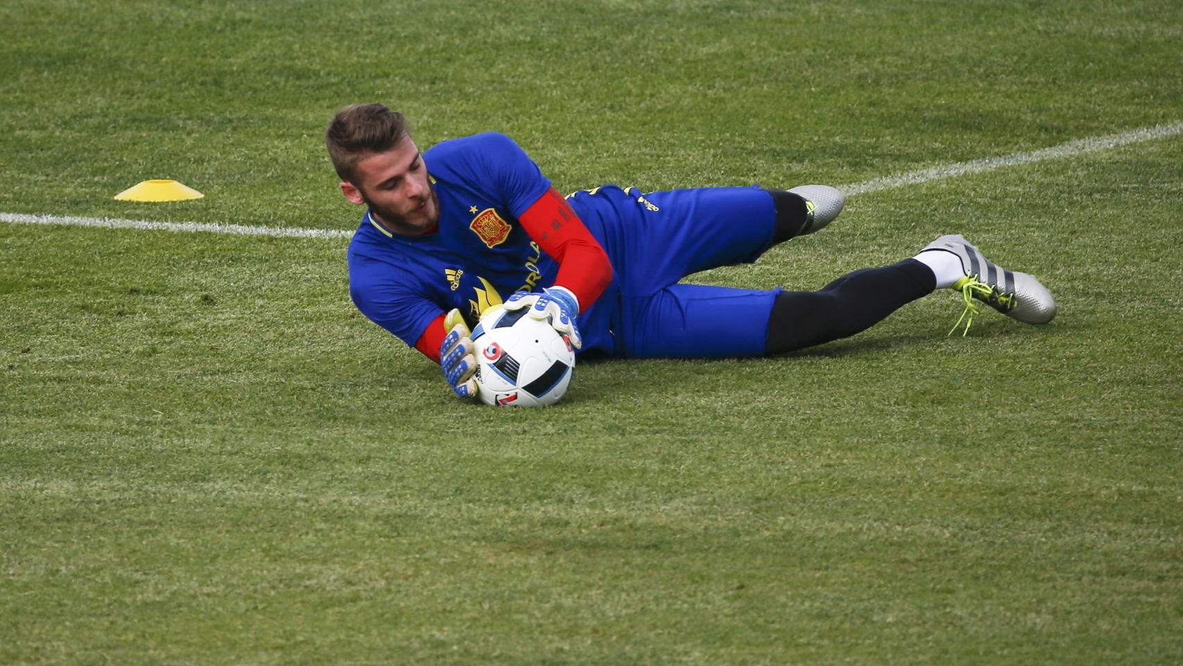 De Gea, entrenando.