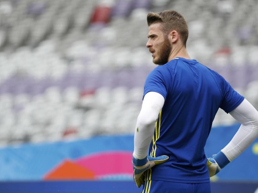 De Gea, en un entrenamiento con la selección.