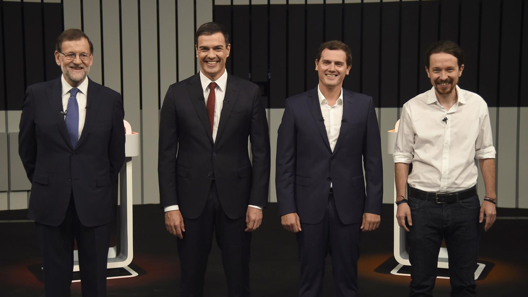 Mariano Rajoy, Pedro Sánchez, Albert Rivera y Pablo Iglesias