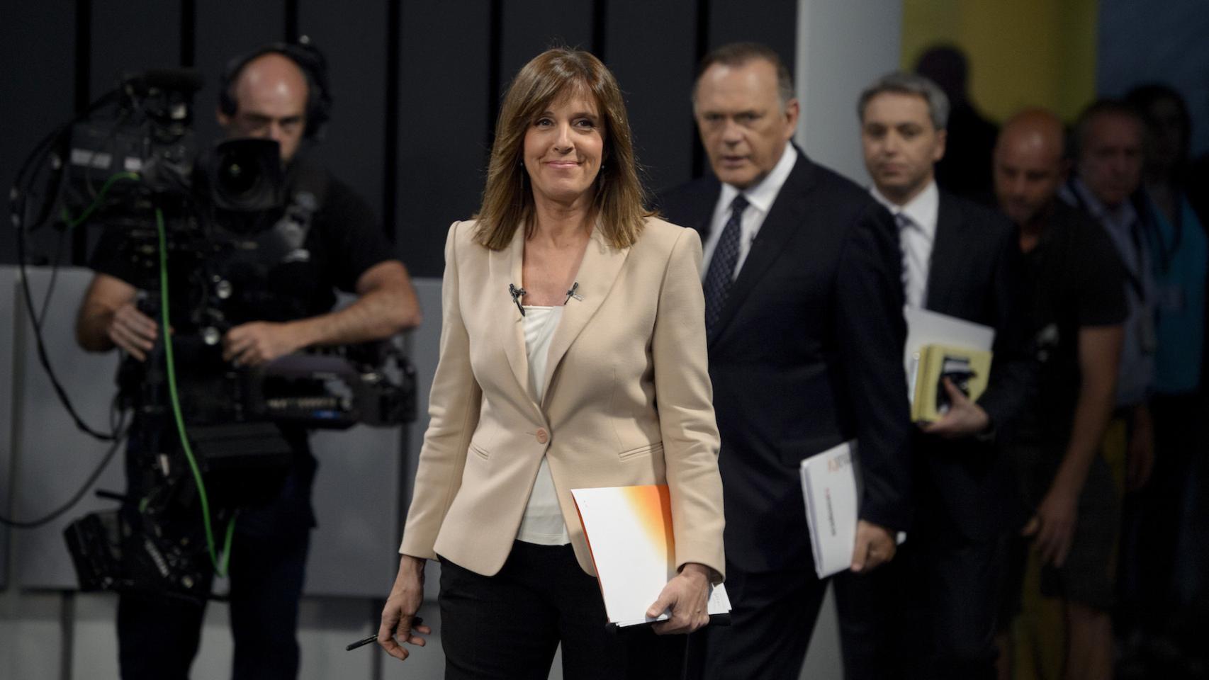 Ana Blanco, Pedro Piqueras y Vicente Vallés, 'moderadores' del debate.