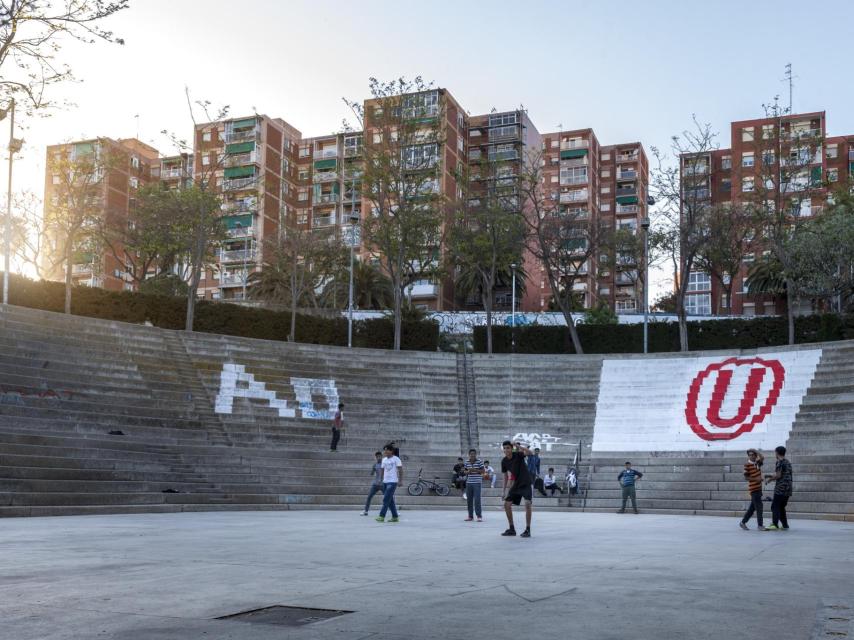 Una de las zonas del proyecto grafitero del barrio de Llefià.