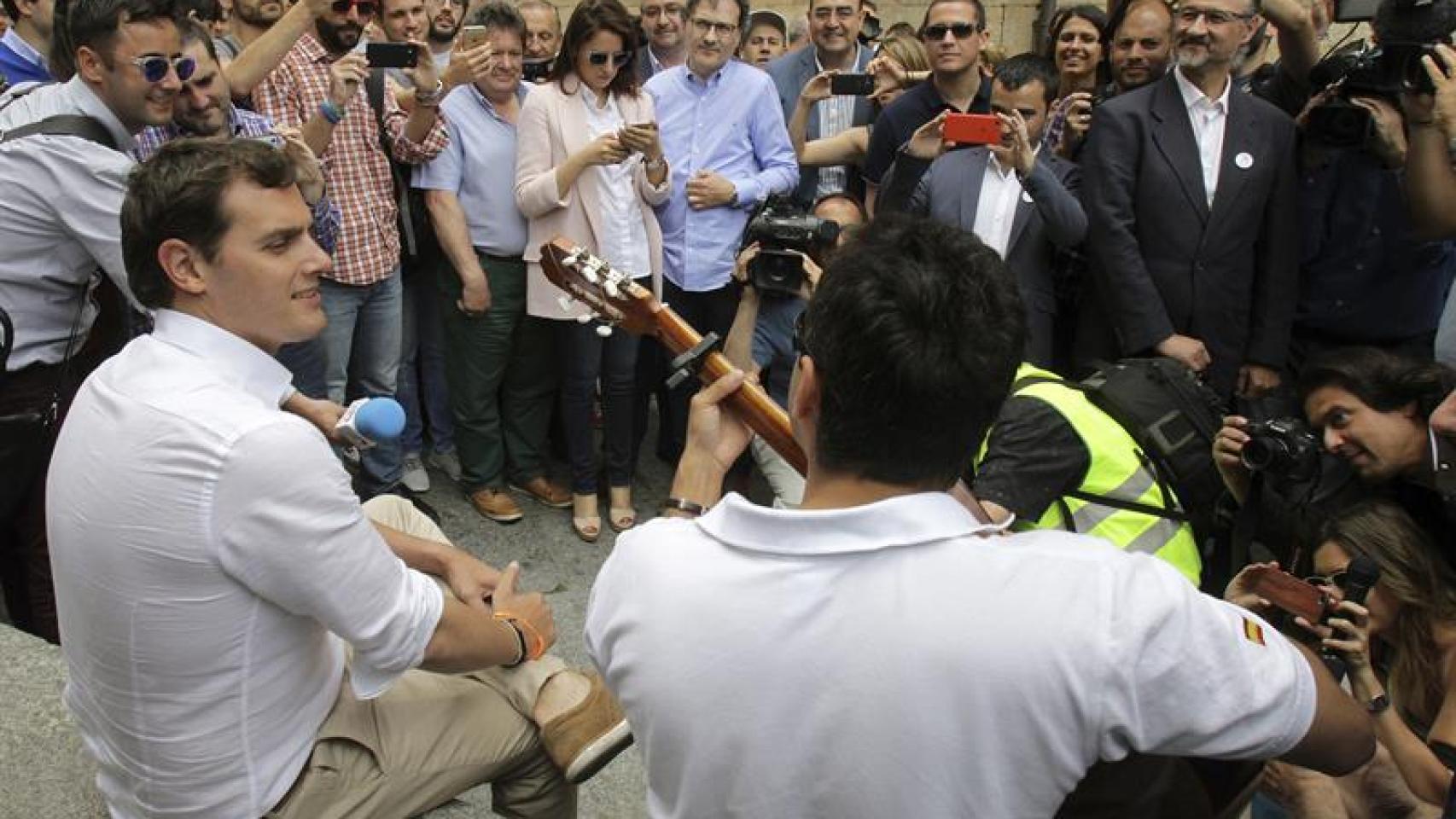 Rivera, durante un acto electoral en Salamanca.
