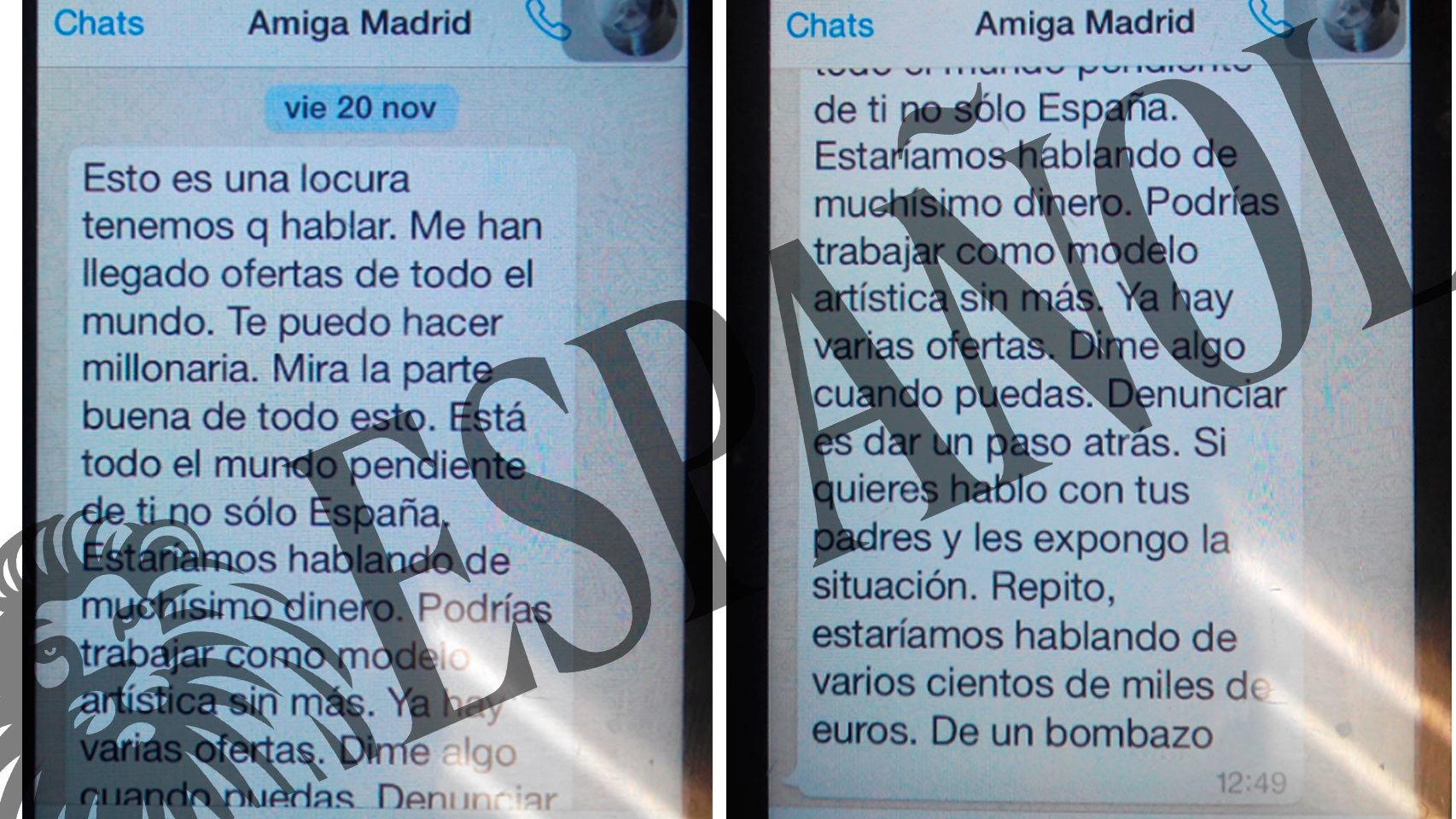 Whatsapp de Torbe a la menor