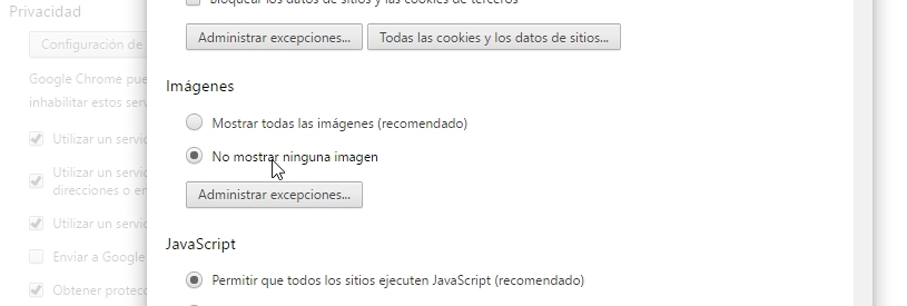 imagenes chrome desactivar