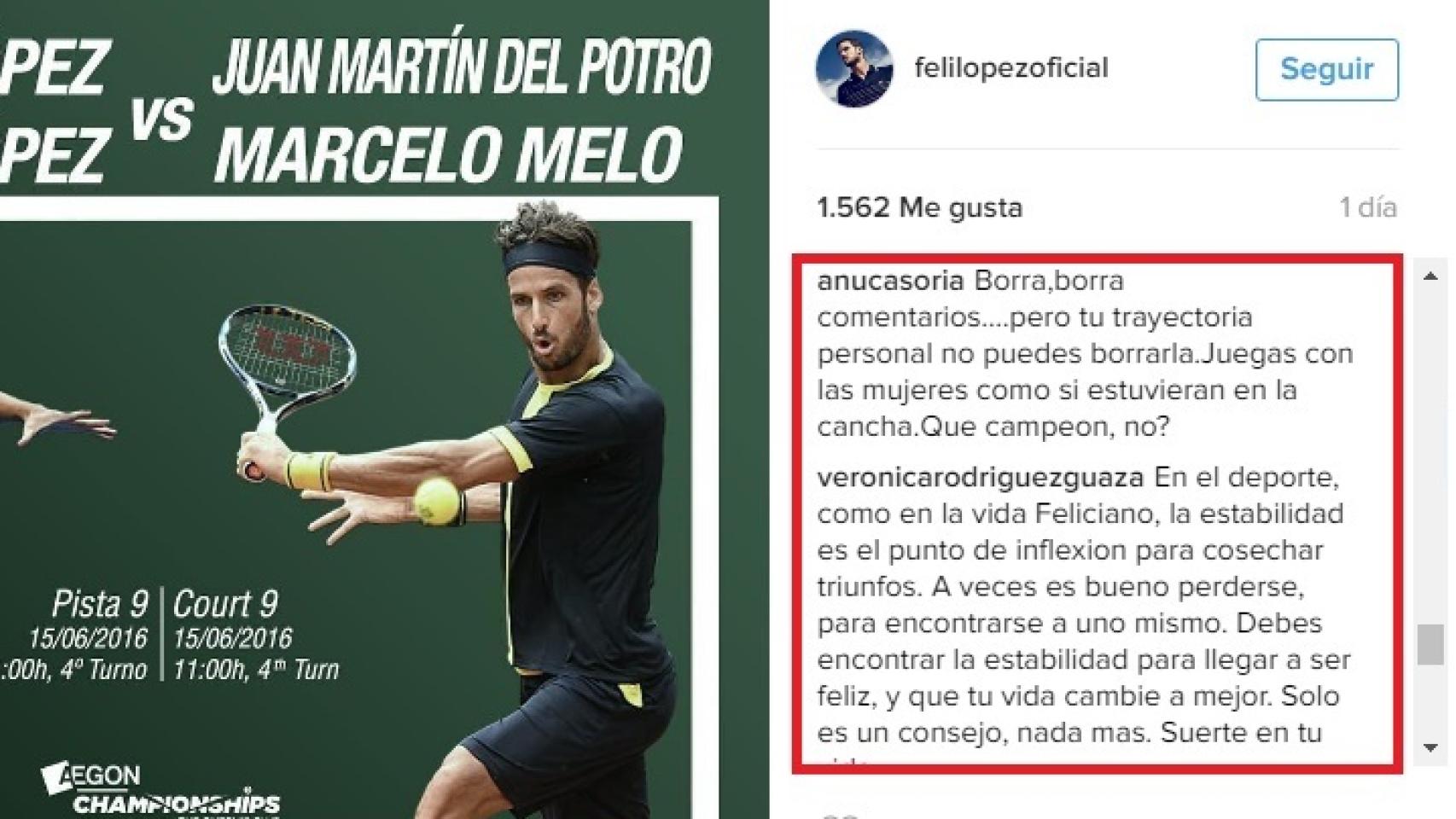 Comentarios de usuarios en las redes sociales en contra de Feliciano