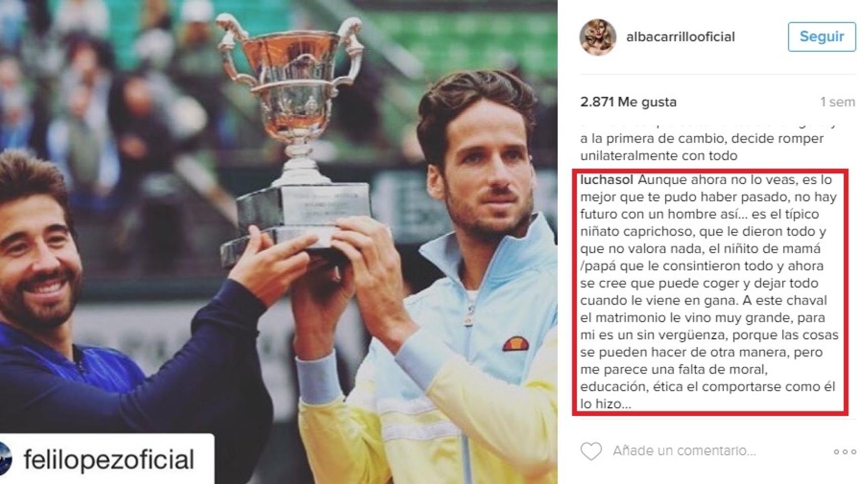 Apoyo en las redes a Alba Carrillo