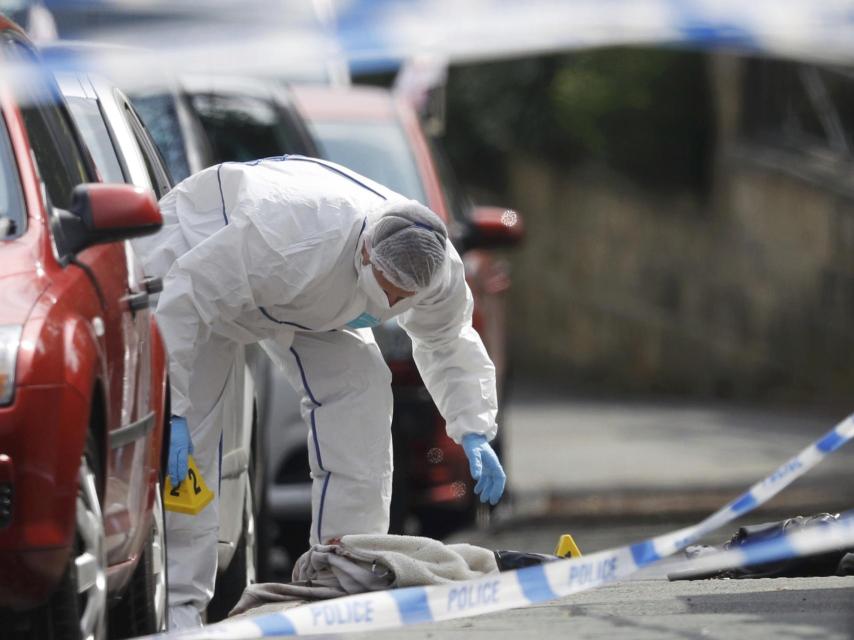 La policía, en el lugar de los hechos.