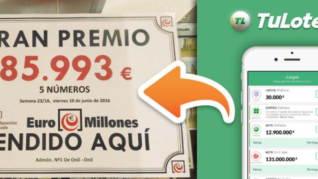 TuLotero, la aplicación que ha repartido el 3er premio de Euromillones