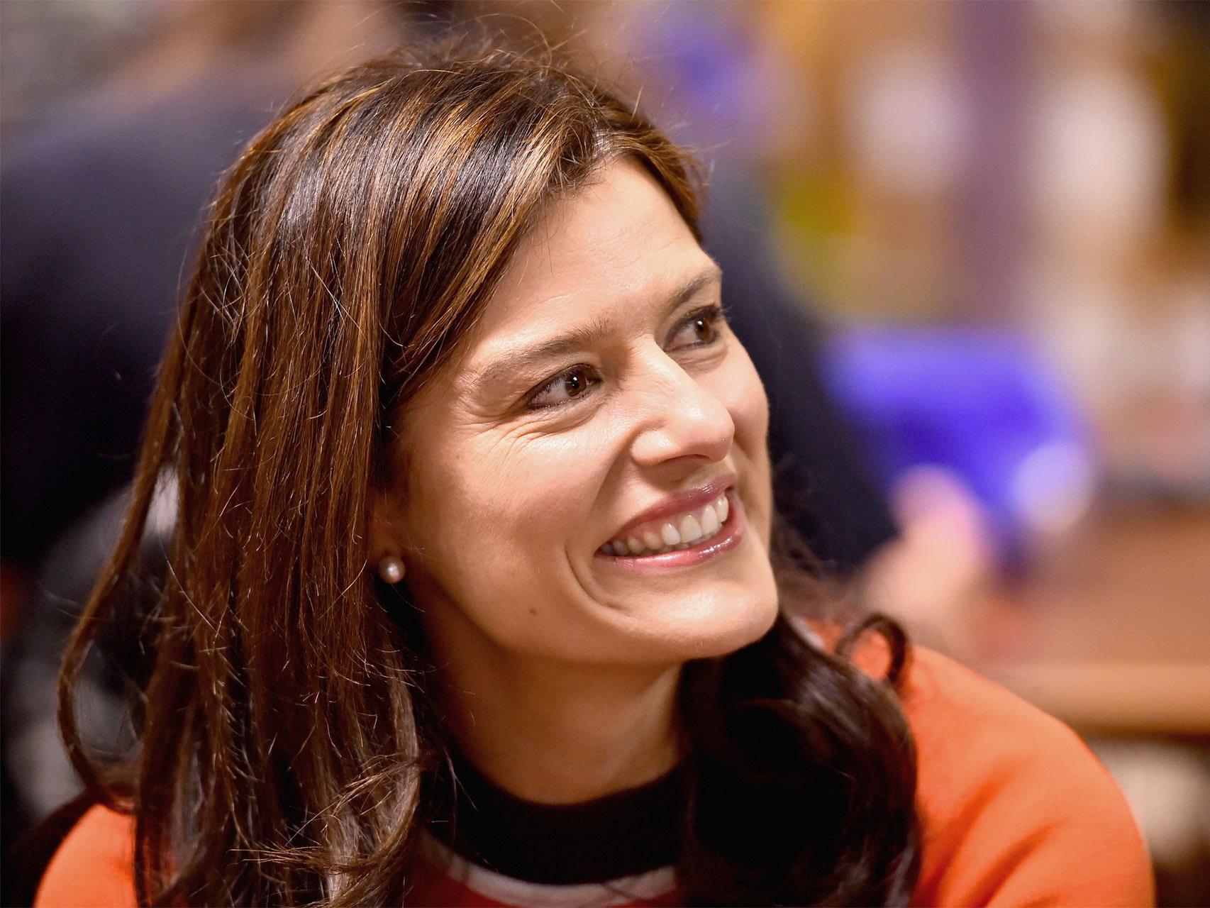 Miriam González durante un acto de campaña en Escocia.