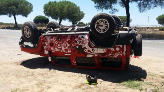 Jesús Quintero vuelca con su coche