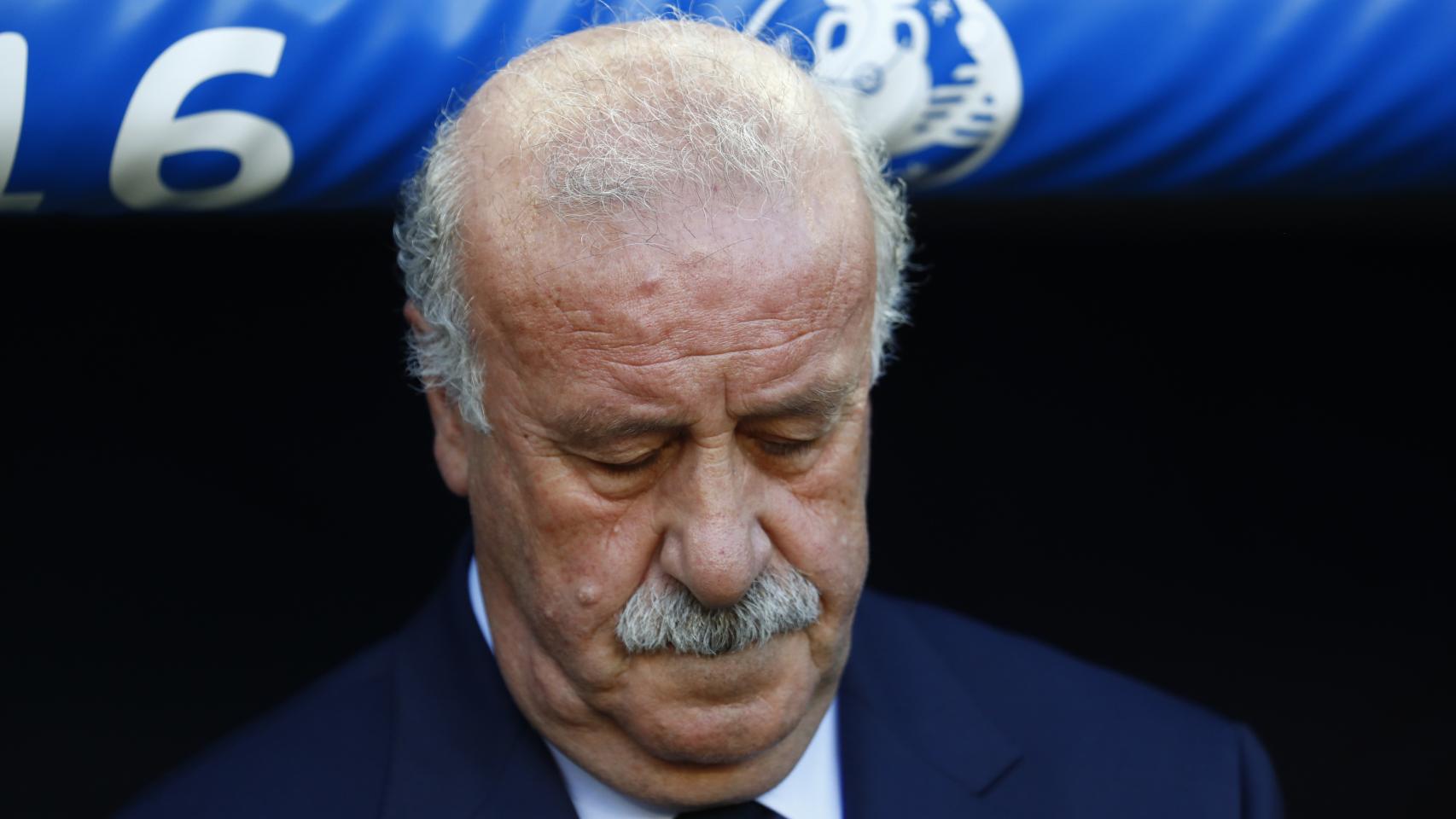 Del Bosque en el partido ante Croacia.