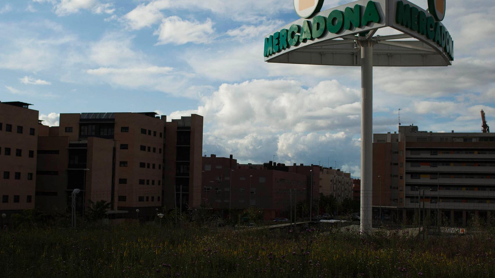 Un cartel de Mercadona