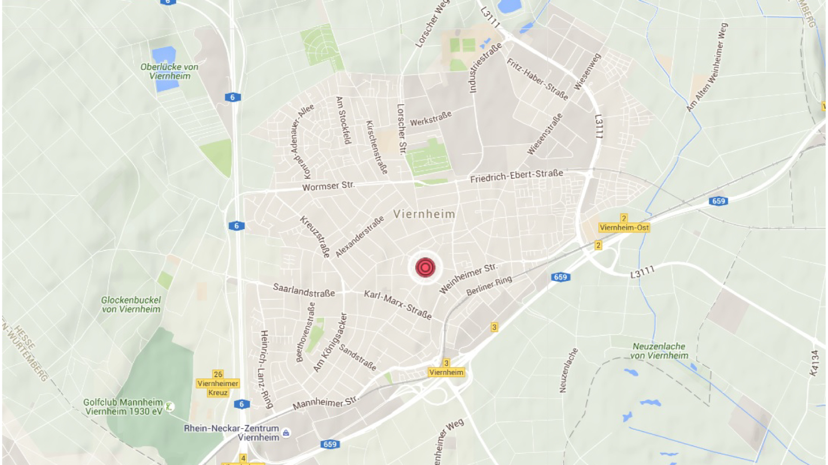 Lugar del cine asaltado en Viernheim, localidad al sur de Fráncfort.