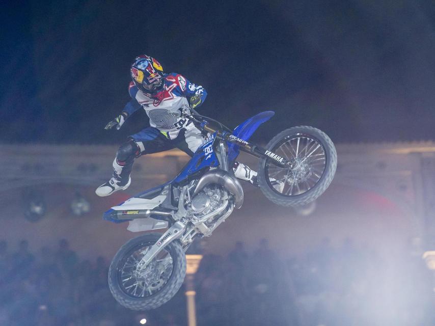 Tom Pagés, en un salto en Las Ventas.