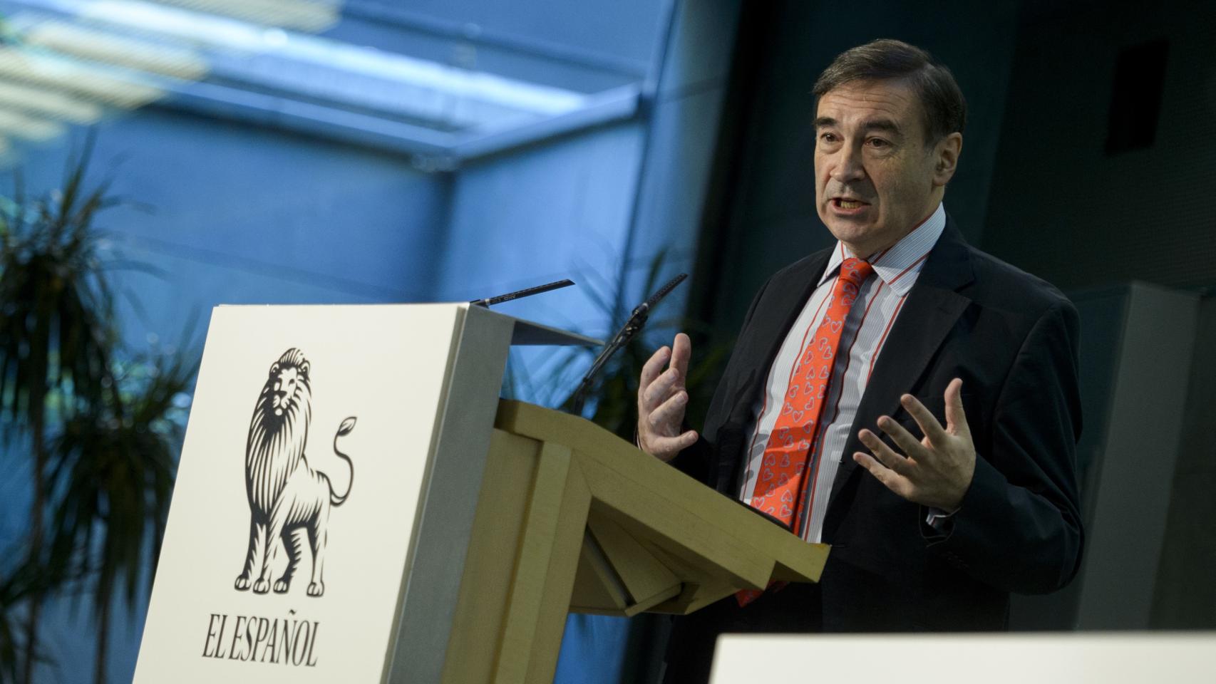 Pedro J. Ramírez durante su intervención ante la Junta General de Accionistas de EL ESPAÑOL en 2016.