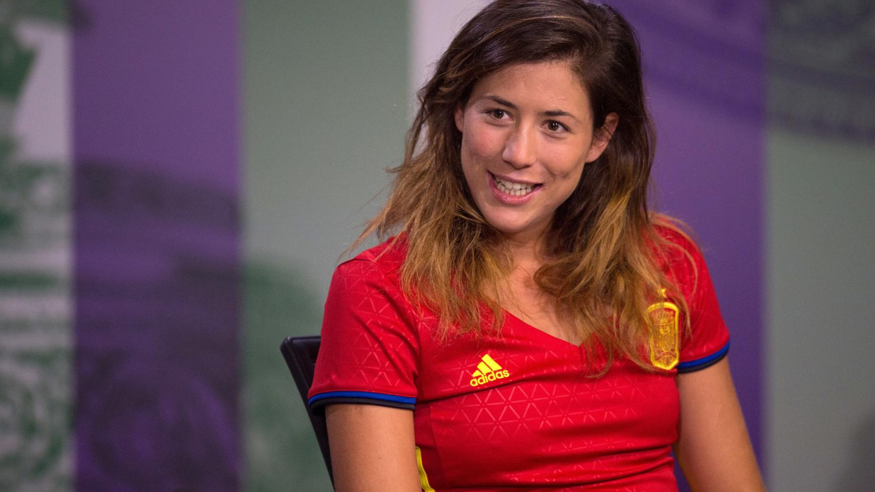 Muguruza con la camiseta de España.