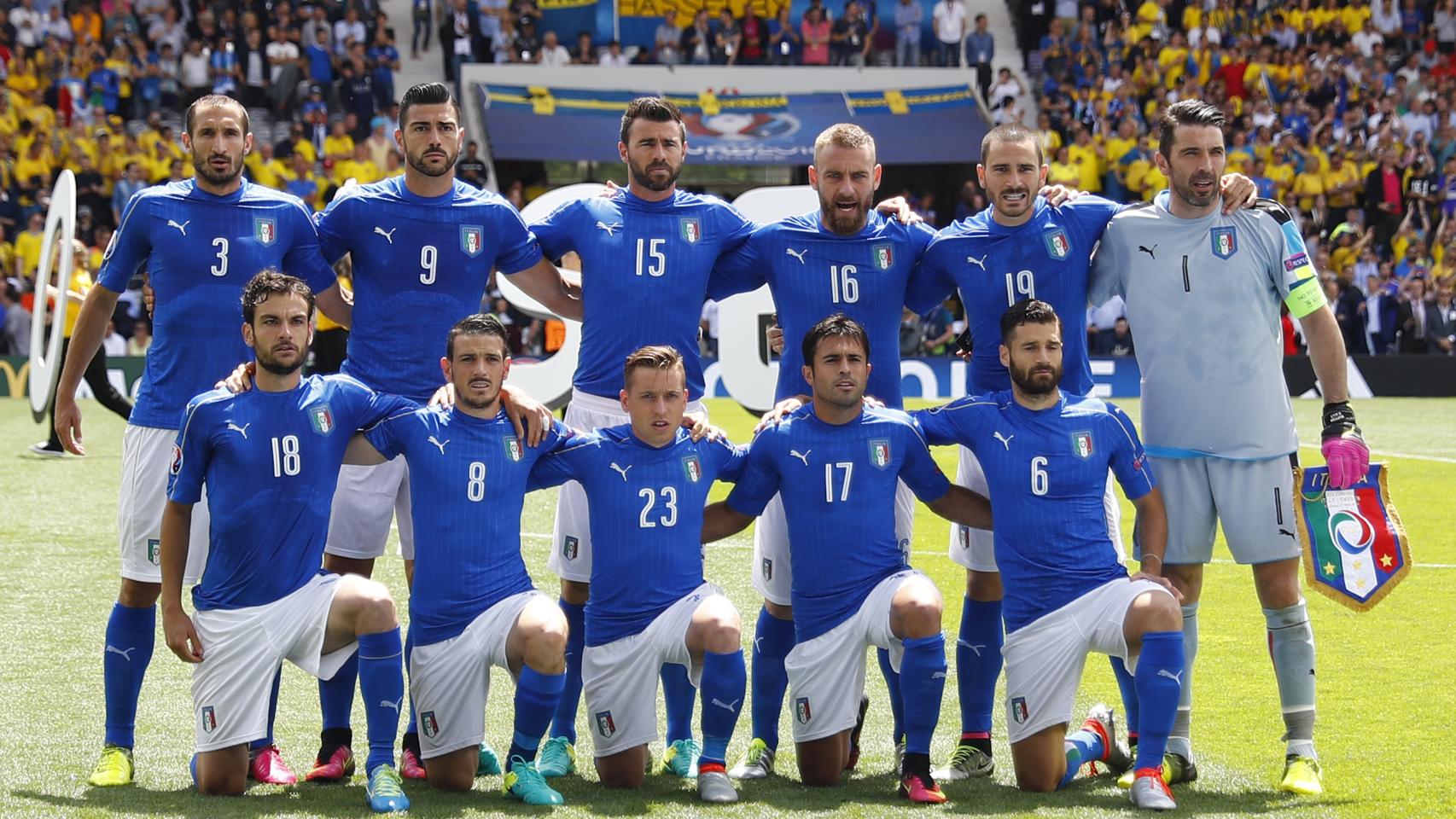 Once inicial de Italia ante Suecia.