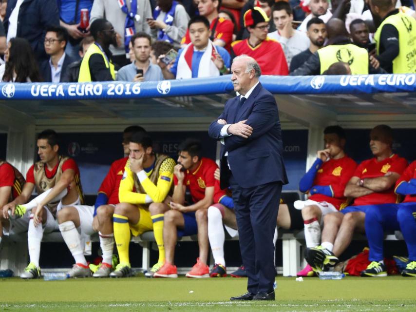 Del Bosque minutos antes del final del partido.