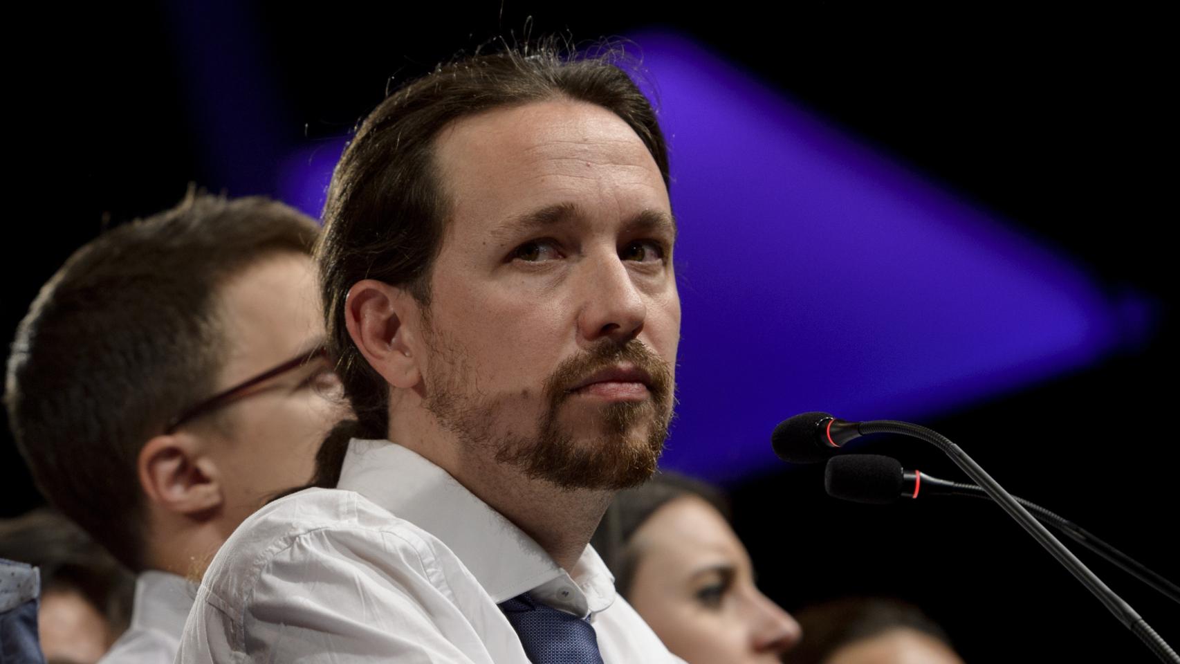 Pablo Iglesias, después de conocer los resultados de las elecciones.