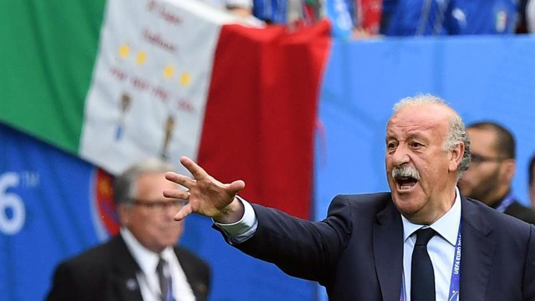 DeL Bosque, en el partido contra Italia.
