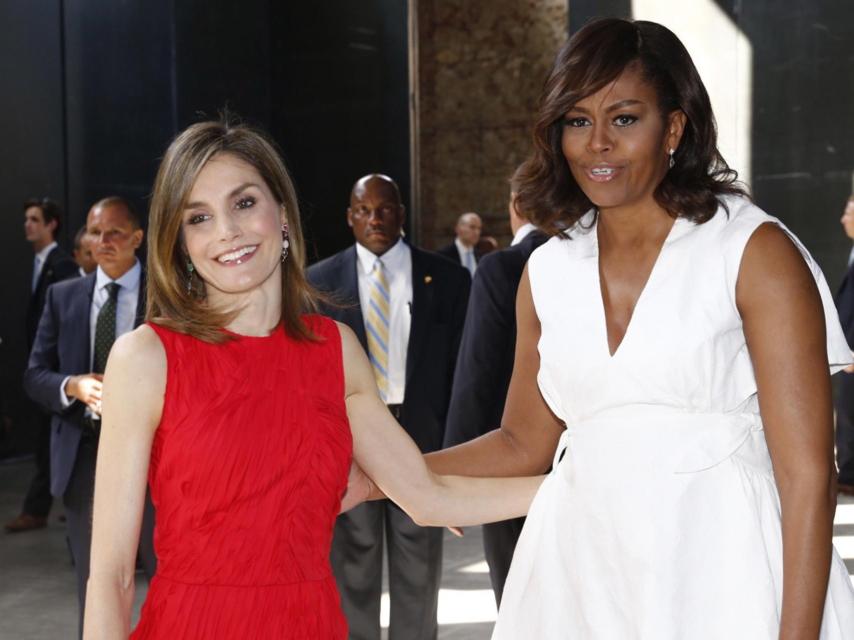 Letizia y Michelle Obama durante el acto en apoyo a la iniciativa Let Girls Learn