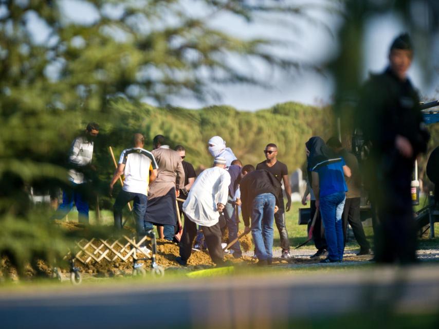 Una imagen durante el entierro de Mohammed Merah el 29 de marzo de 2012.