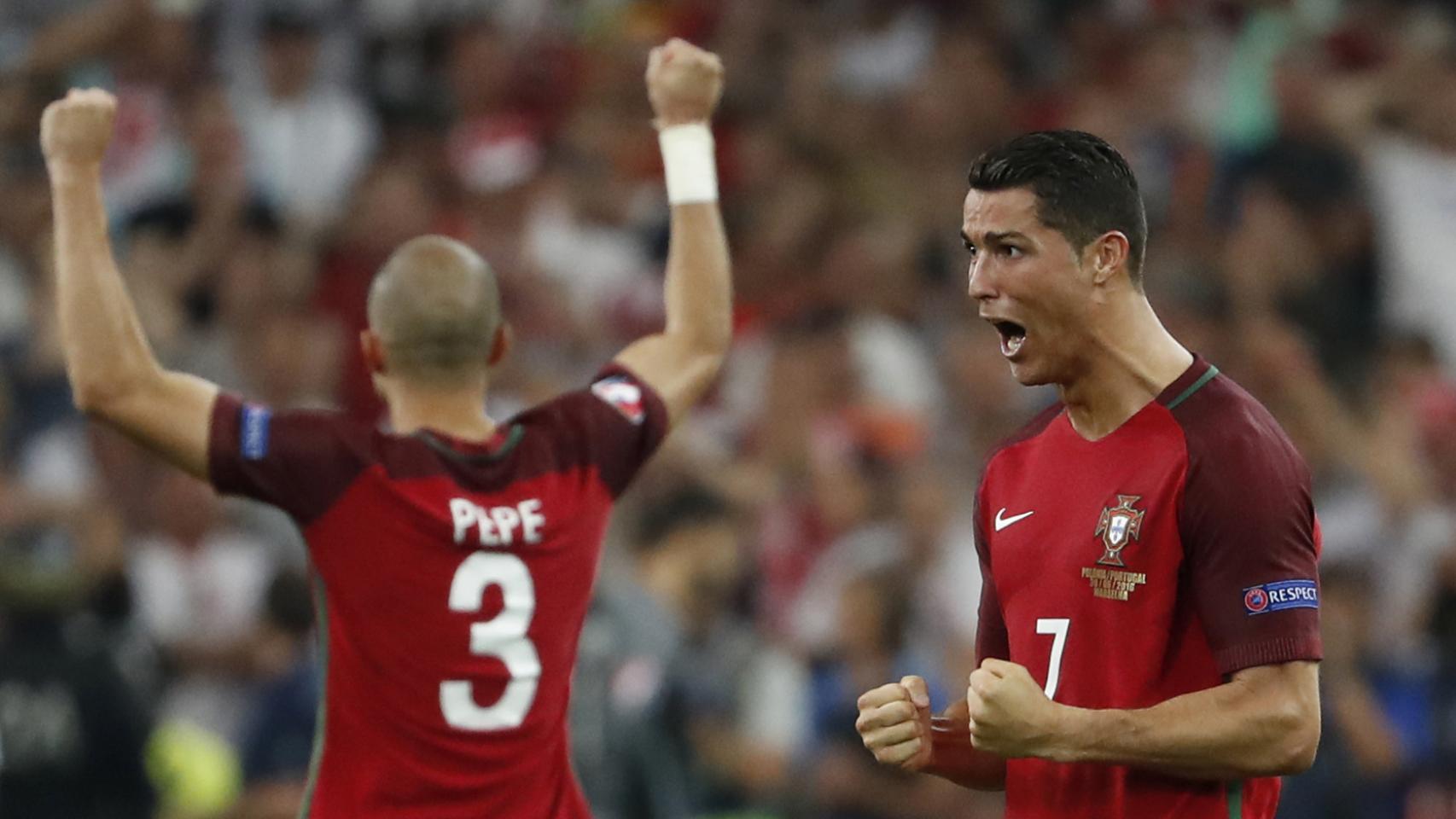 Cristiano Ronaldo celebra el pase a semifinales.