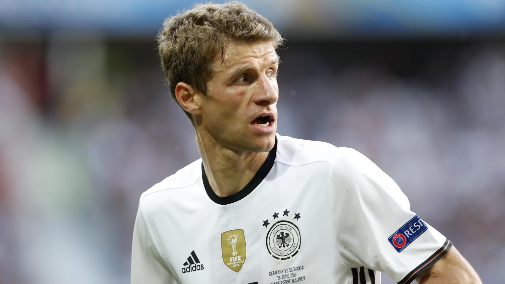 Thomas Müller, durante el partido contra Eslovaquia.