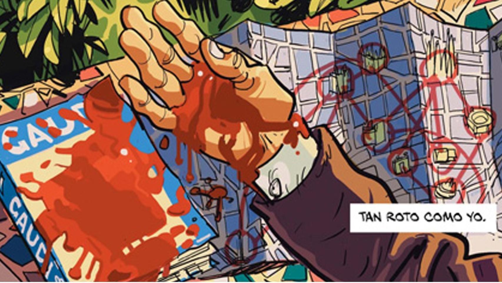 Viñeta de El fantasma de Gaudí.