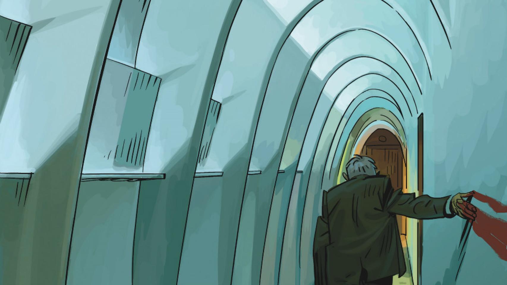 La ilustración de portada de El fantasma de Gaudí.