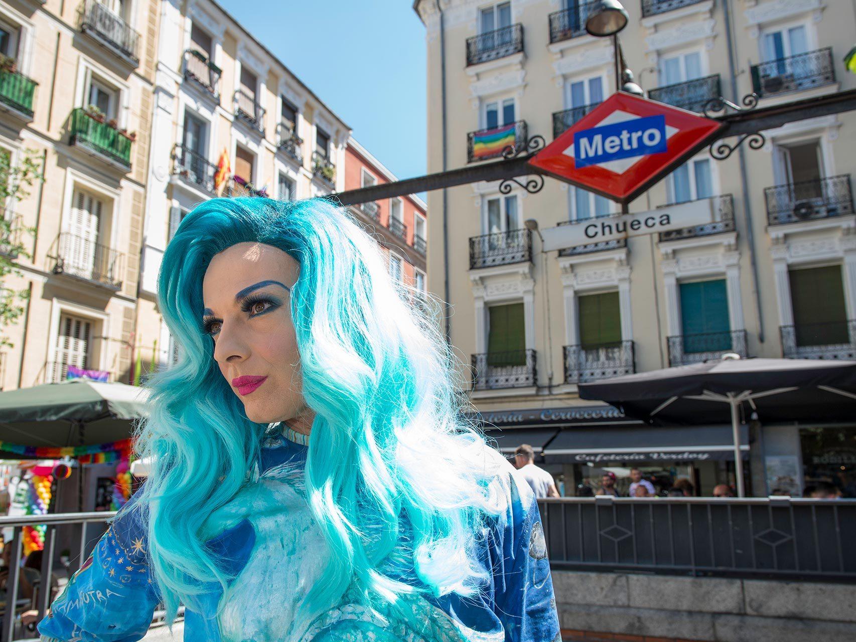 La Prohibida, icono gay a nivel mundial, posa para EL ESPAÑOL en el barrio de Chueca.