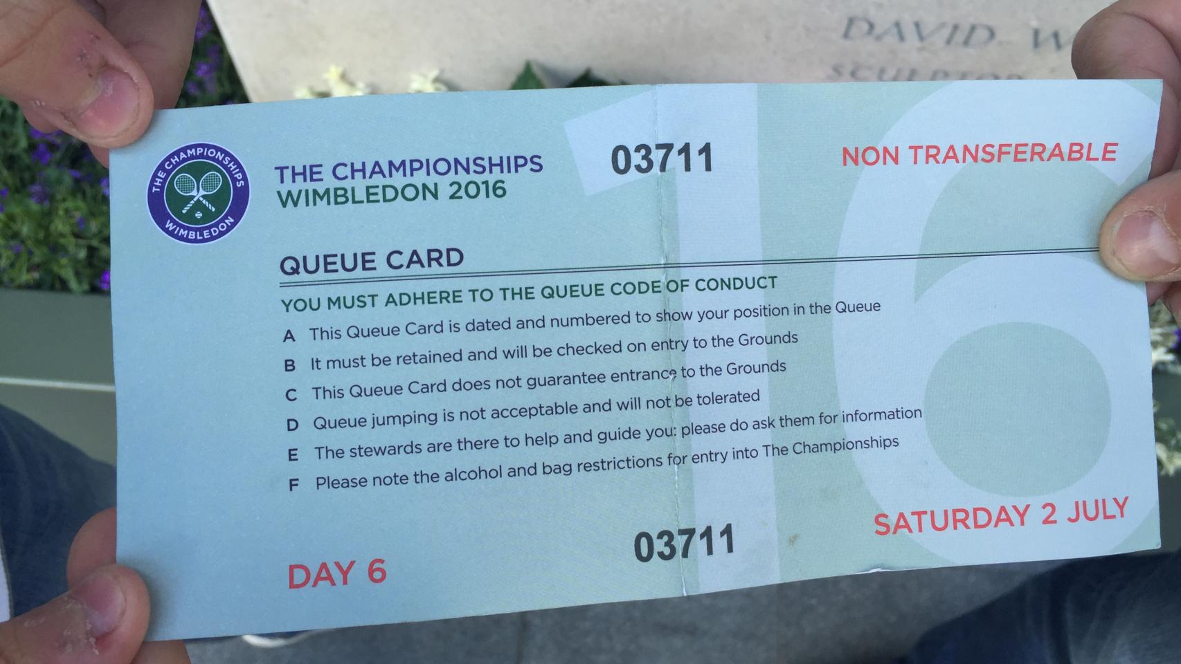 Las entradas de Wimbledon.