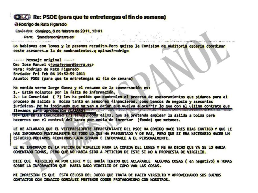 Correo enviado a Rato por Fernández Norniella
