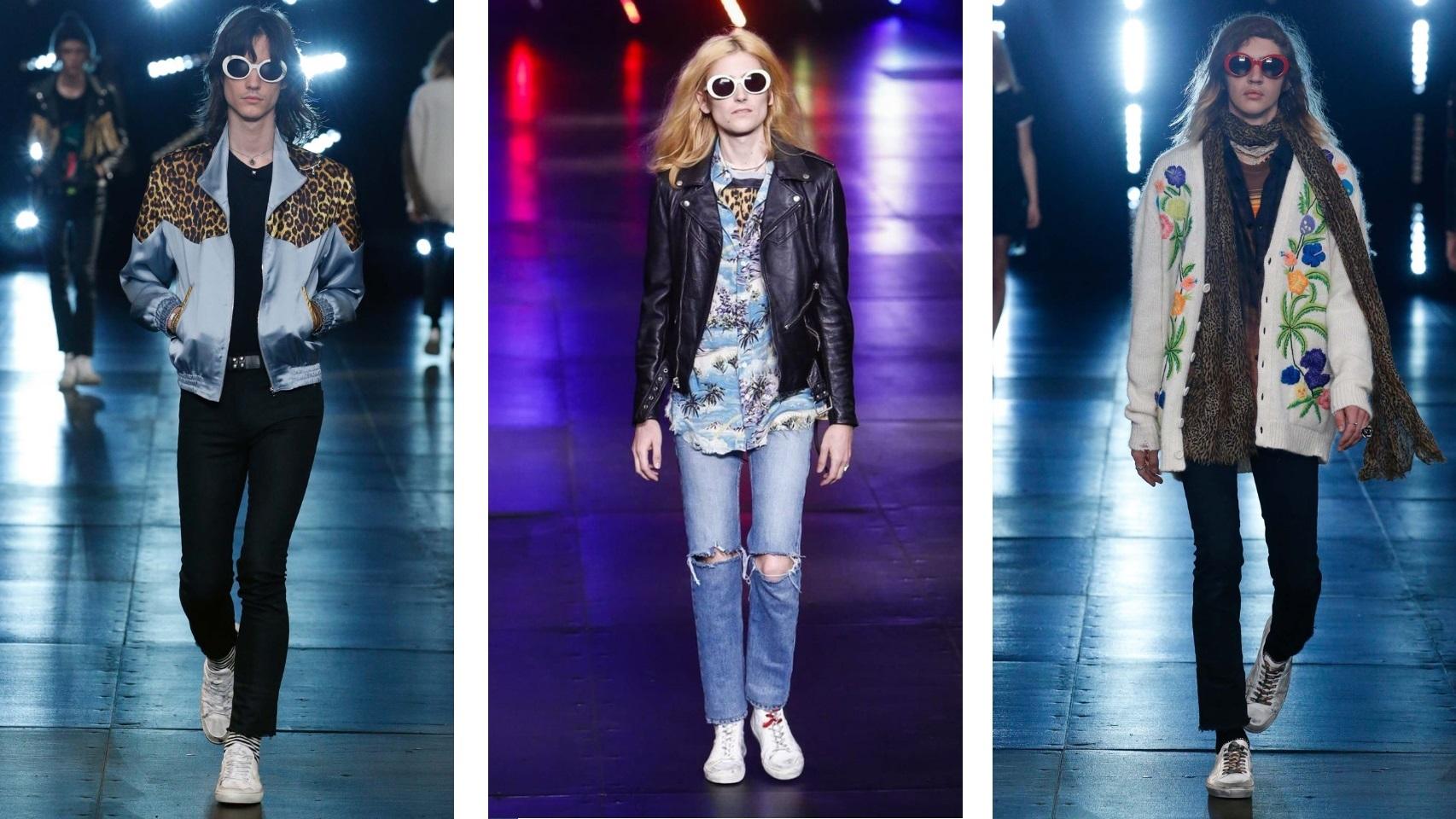 De izq. a dcha. Colección Primavera-Verano 2016 de Saint Laurent.