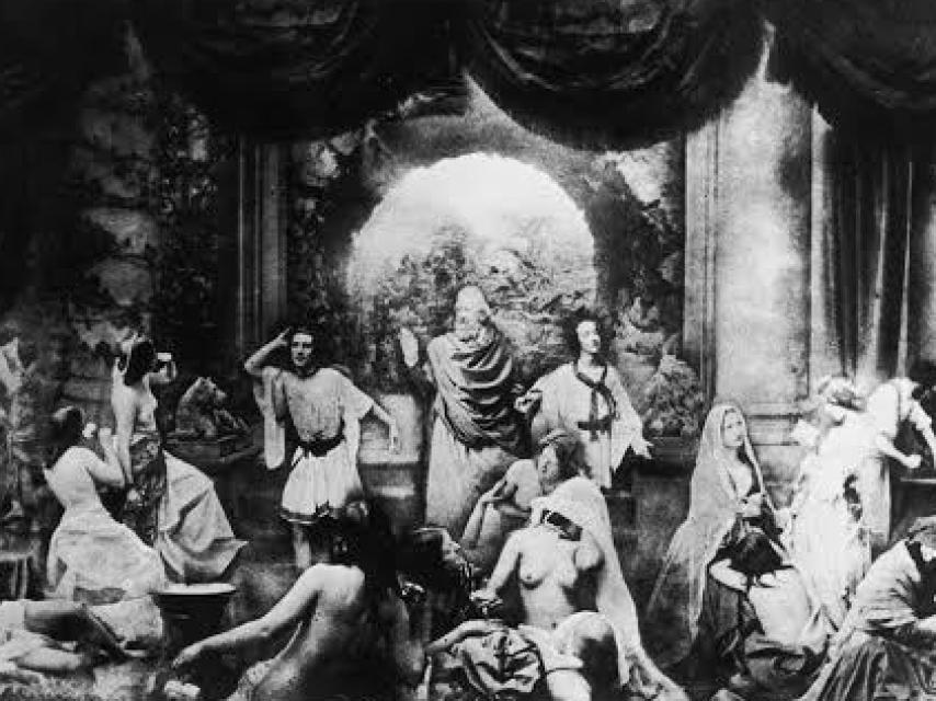 Las dos formas de la vida (1857). Un filósofo preside la elección de dos hombres jóvenes entre una vida de indolencia y una vida de virtud.