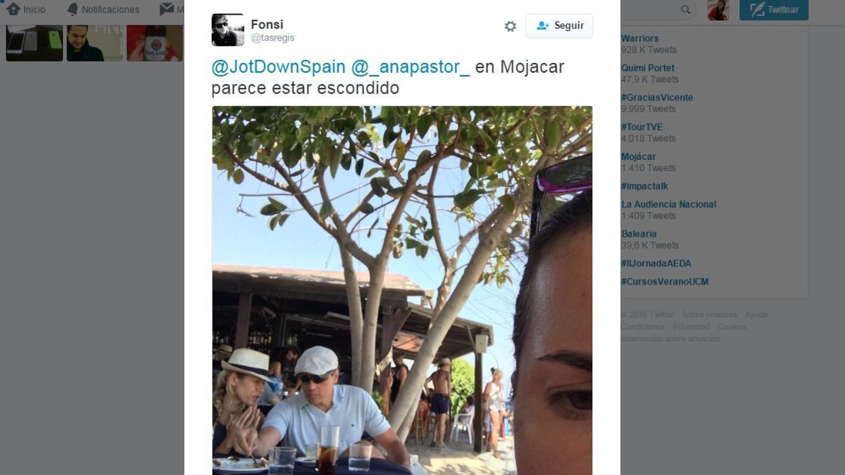 El tuit que ha demostrado que 'estaba tomando cañas'