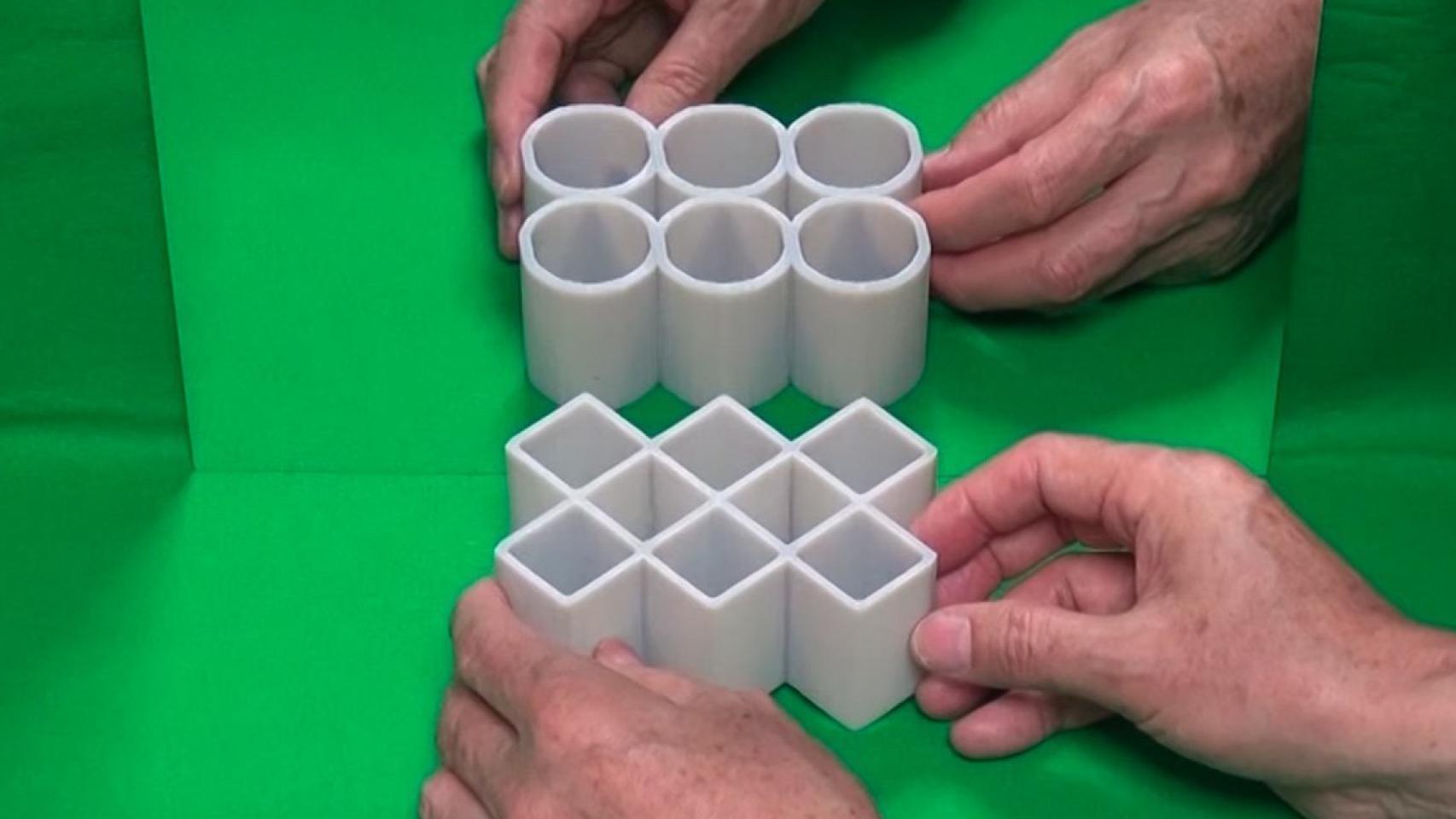 ¿Prismas circulares o cuadrados?