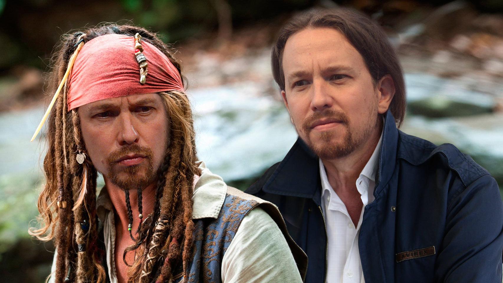 Pablo Iglesias caracterizado de Johnny Depp (izqda) y de Bertín Osborne (dcha)
