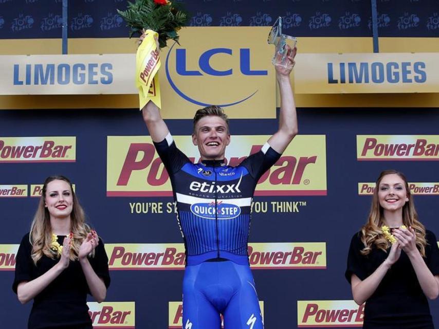 Kittel celebra su victoria.