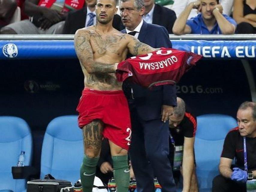 Durante uno de los encuentros de la Selección protuguesa en la Eurocopa 2016