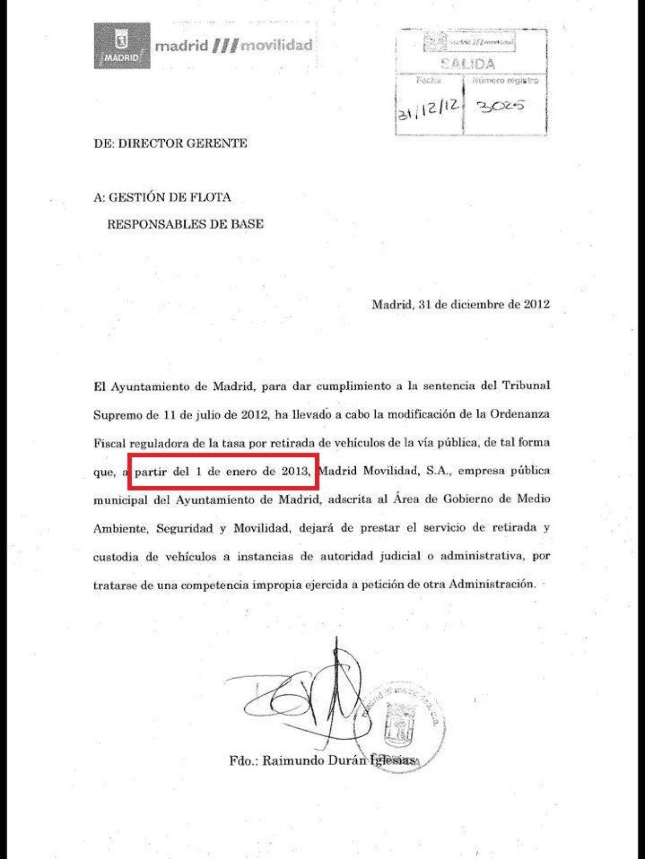 Escrito del año 2012