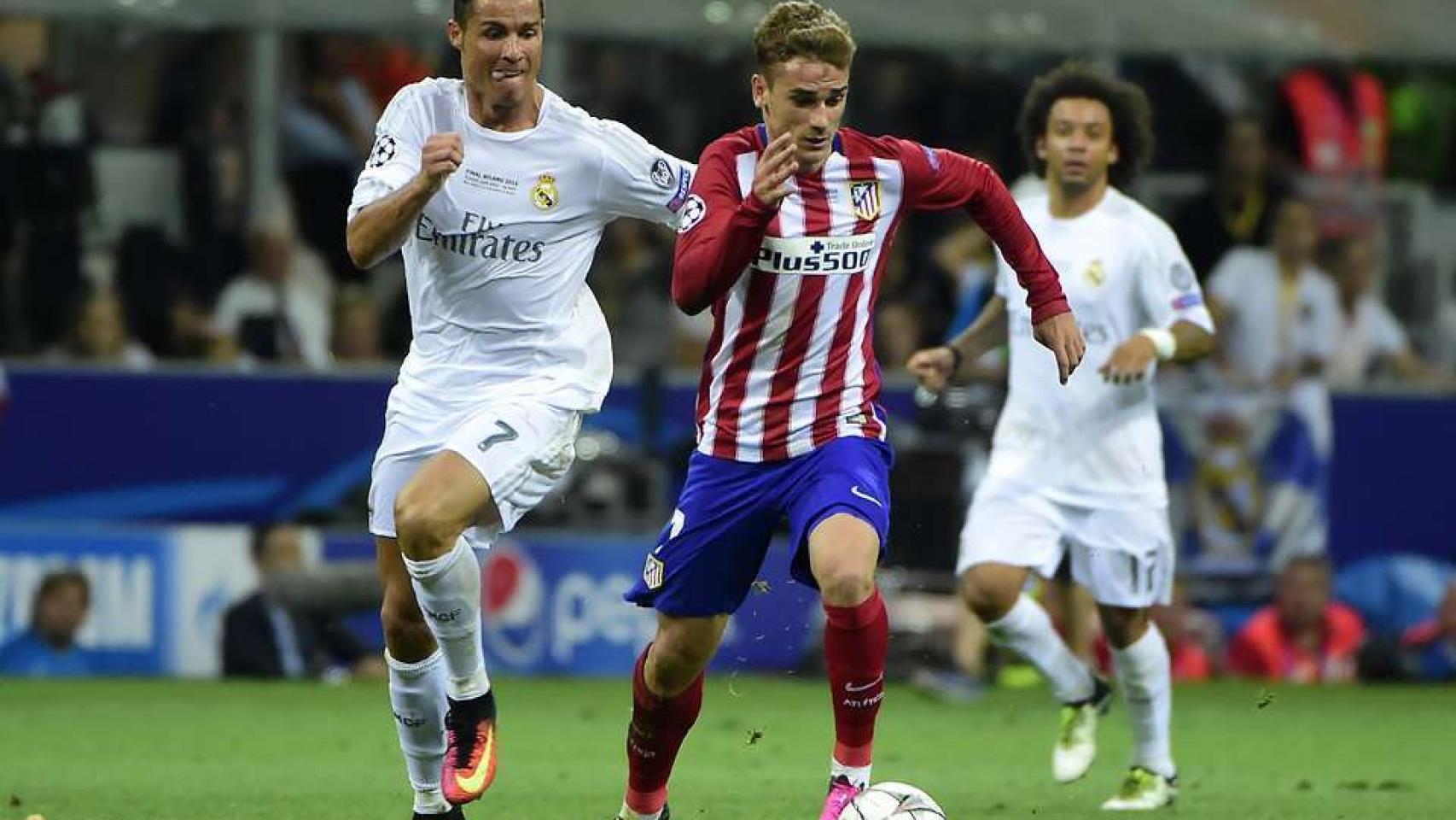 Cristiano y Griezmann en la final de Champions 2016.