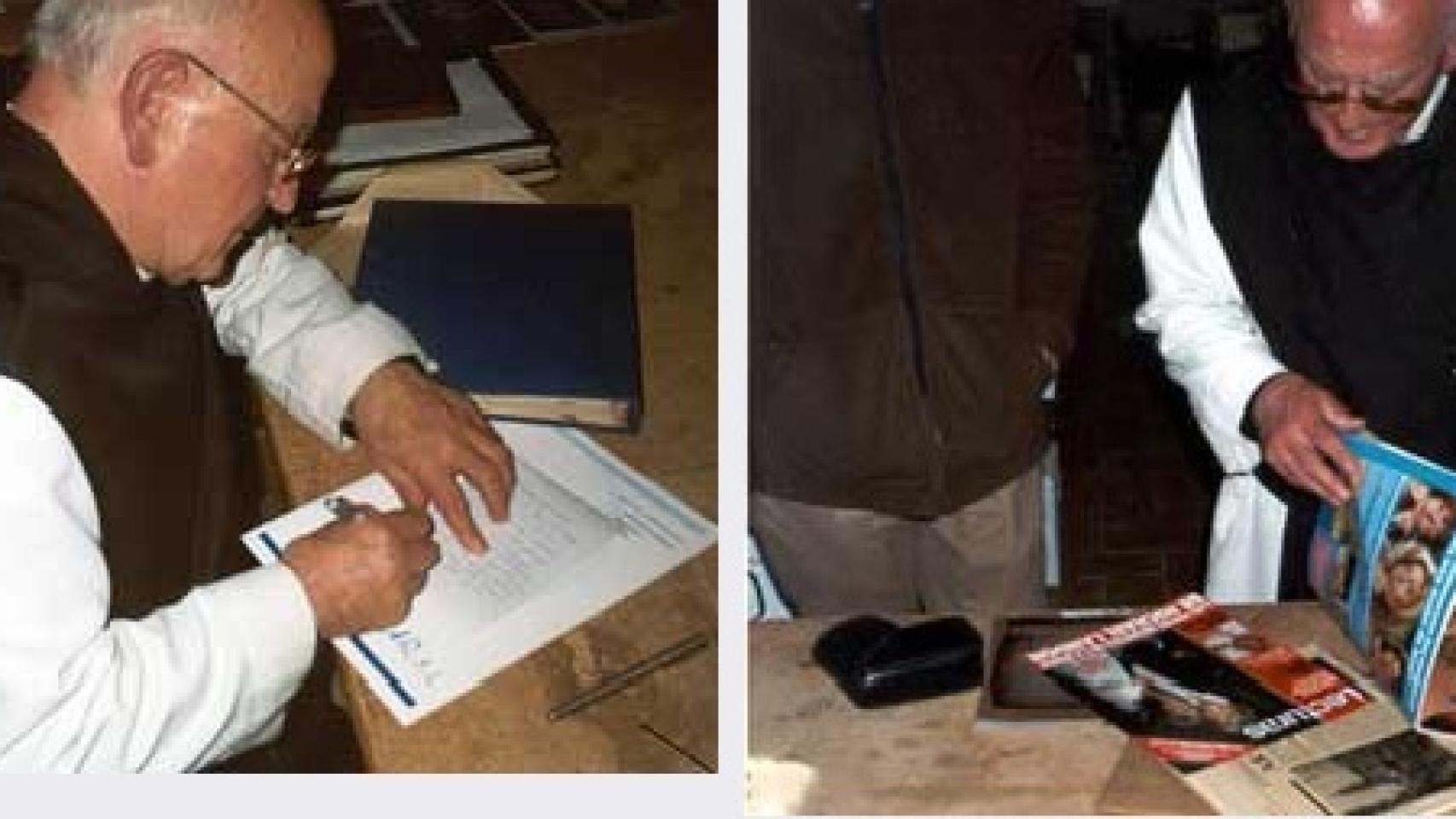 Su hijo el Padre Francisco Martínez-Soria Ramos Monje del monasterio de Santa Maria de Poblet