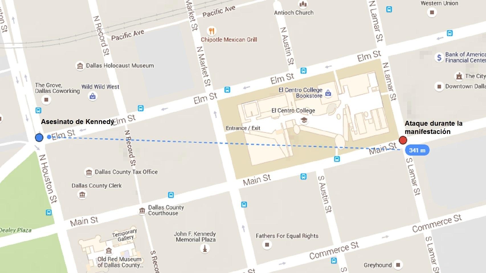 El tiroteo ha ocurrido a tres manzanas del lugar en el que dispararon a Kennedy