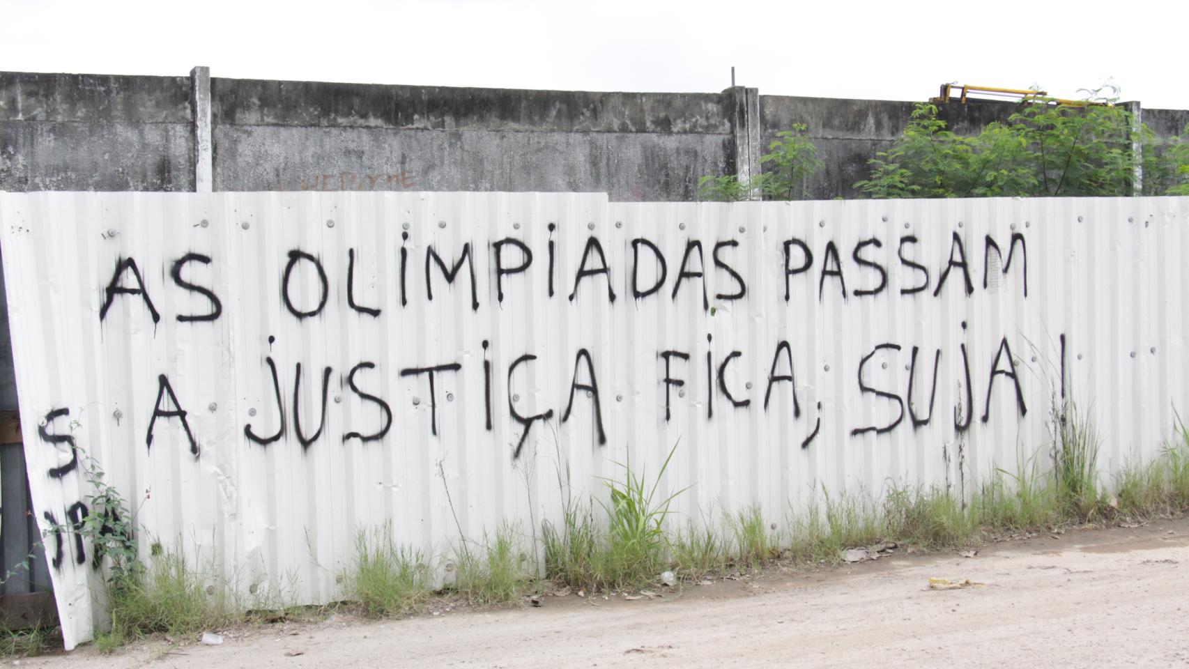 Uno de los mensajes de los lugareños.