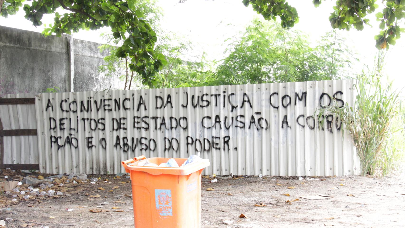 Mensaje en los alrededores del Parque Olímpico.